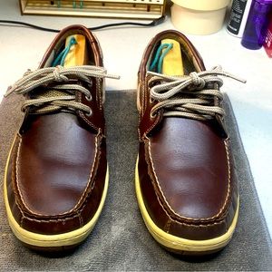 Bass-Anchor Shoes Mens Casual Loafers 1041-205 Brown Leather Lace Up